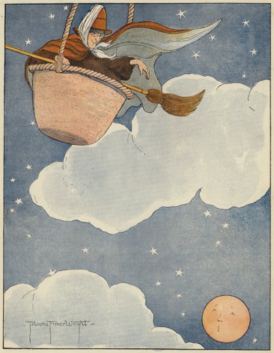 かごに投げられた老婆 作： Blanche Fisher Wright